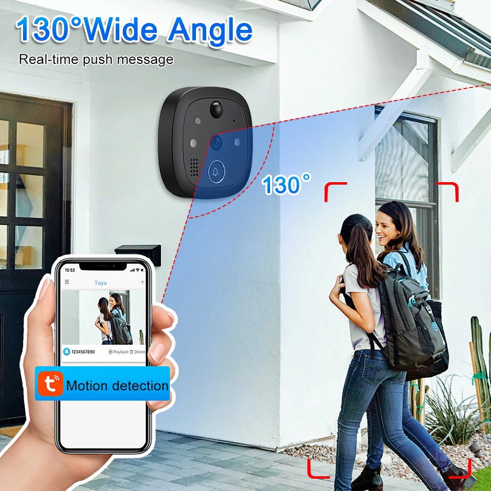 720p Night Vision Door Camera Tuya WiFi Digital Peephole Viewer Support Photo Taking and Video Recording